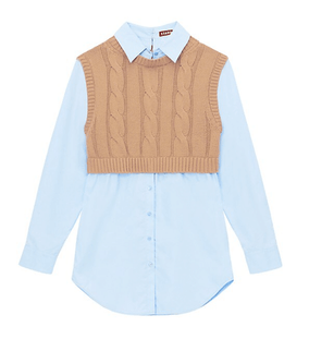 COOPER TOP CAMEL/FRENCH BLUE