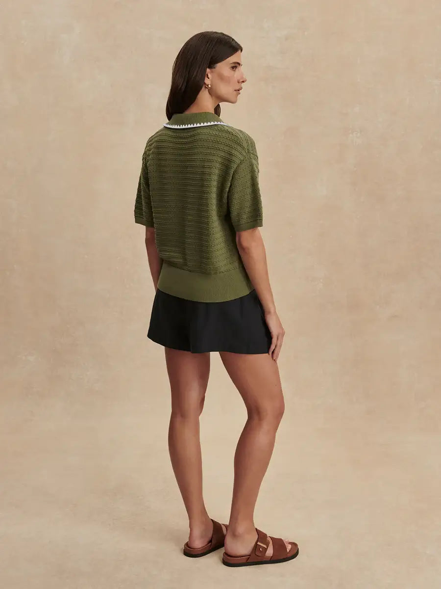 GUILIA POLO KNIT TOP