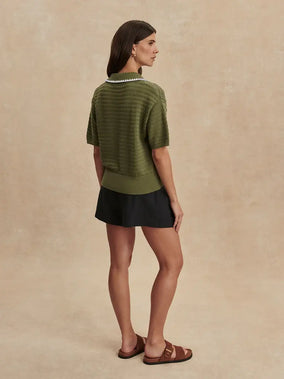 GUILIA POLO KNIT TOP