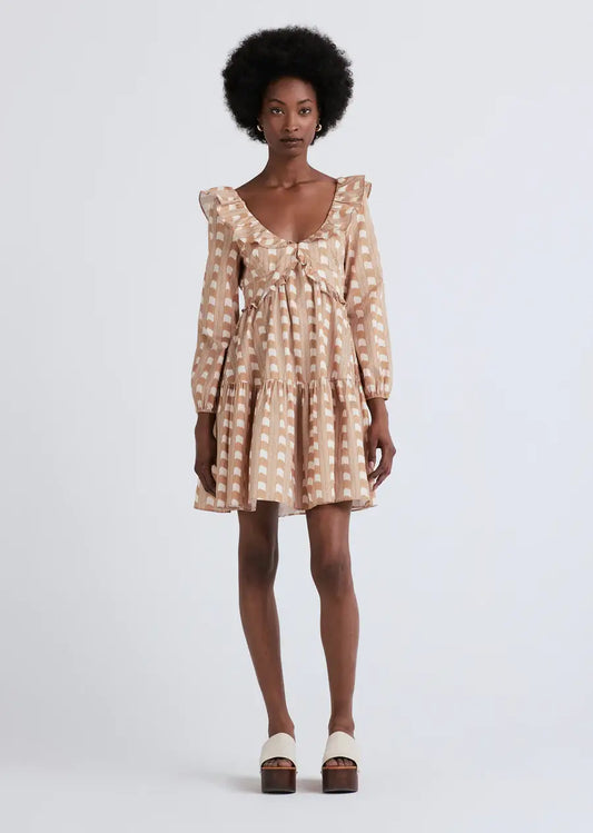 DAINA V-NECK RUFFLE DRESS