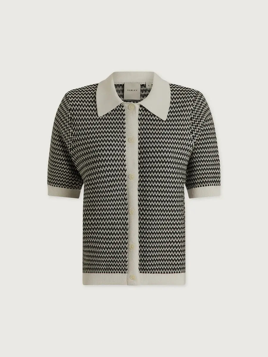 GAELLE POLO KNIT TOP