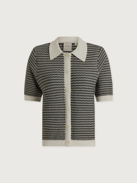 GAELLE POLO KNIT TOP