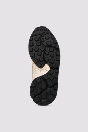 KOTETSU WOMAN SUEDE/WOOLEN KNITTING DARK GREY-LIGHT GREY