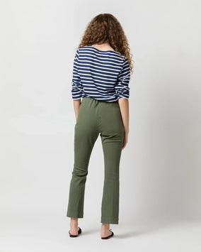 FAYE FLARE CROPPED PANT- OLIVE