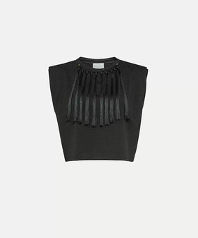 ORGANIC COTTON JERSEY OVERSIZE FRINGES T-SHIRT