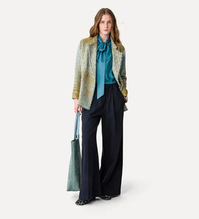 HEAVY STRETCH SILK SATIN BOW TIE TOP