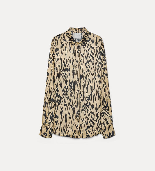 "MOIREE" PRINT SATIN OVERSIZED SHIRT