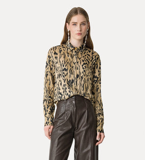 "MOIREE" PRINT SATIN OVERSIZED SHIRT