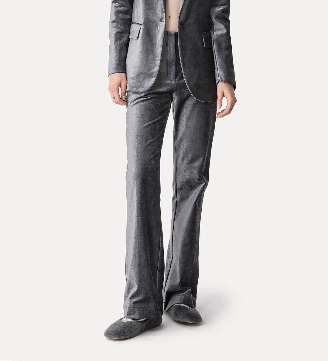 STRETCH VELVET FLARE PANTS