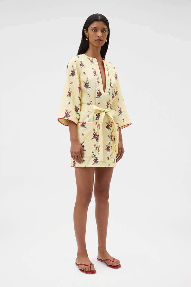 WALLPAPER FLORAL PRINT TUNIC DRESS