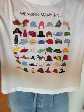 WEARING MANY HATS BOYFRIEND CROP TOP