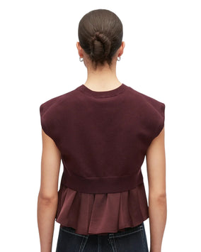 Ultrafine Merino Tank W/ Twill Combo - Espresso