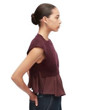 Ultrafine Merino Tank W/ Twill Combo - Espresso