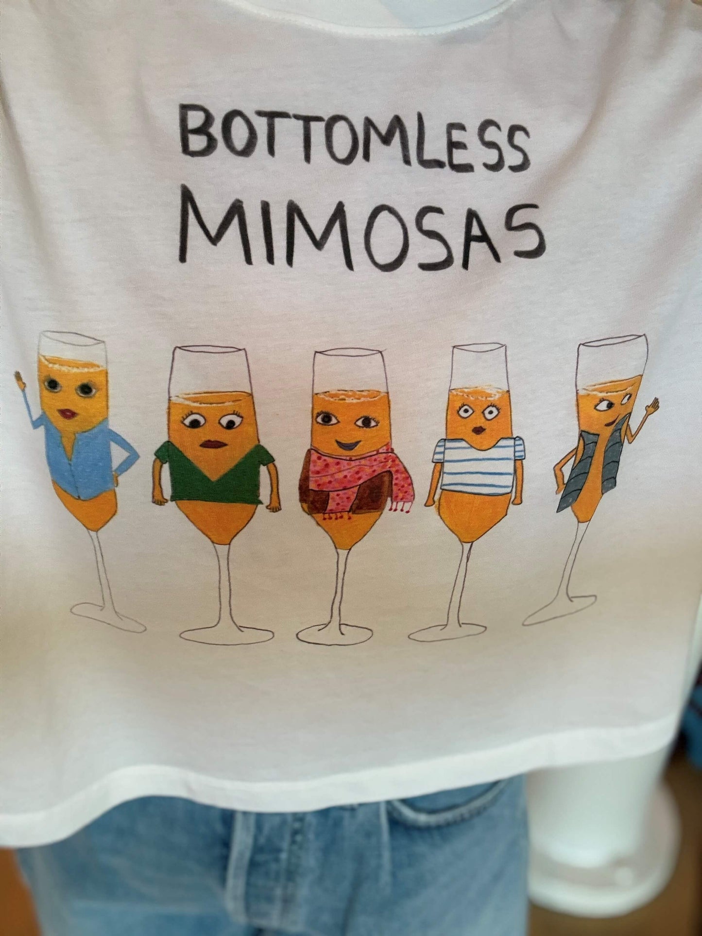 BOTTOMLESS MIMOSAS BOYFRIEND CROP TOP