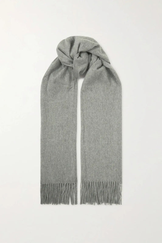 NATASHA WOVEN CASHMERE SCARF- FLANNEL GREY