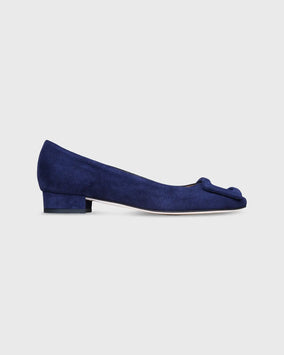 BUCKLE SHOE IN NAVY SUEDE