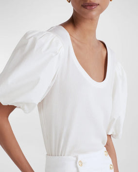 WILLA BALLOON SLEEVE SCOOP NECK TOP