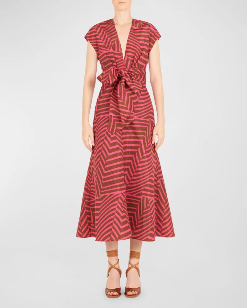 TOLEDO DRESS IN FUCHSIA CACAO ABSTRACT