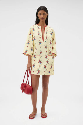 WALLPAPER FLORAL PRINT TUNIC DRESS