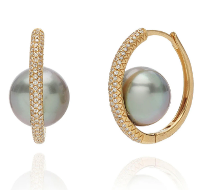Pearl Orbit Hoop Earrings