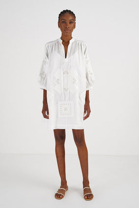 LACE DETAIL SMOCK DRESS