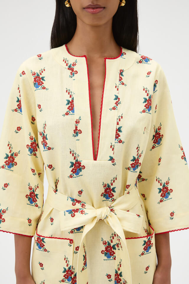 WALLPAPER FLORAL PRINT TUNIC DRESS