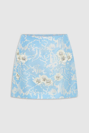 GARDEN TOILE EMBELLISHED MINI SKIRT