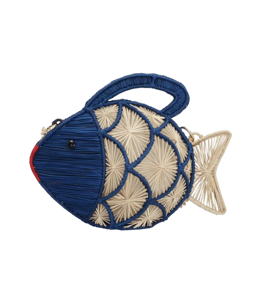 NAVY BLUE FISH HANDBAG