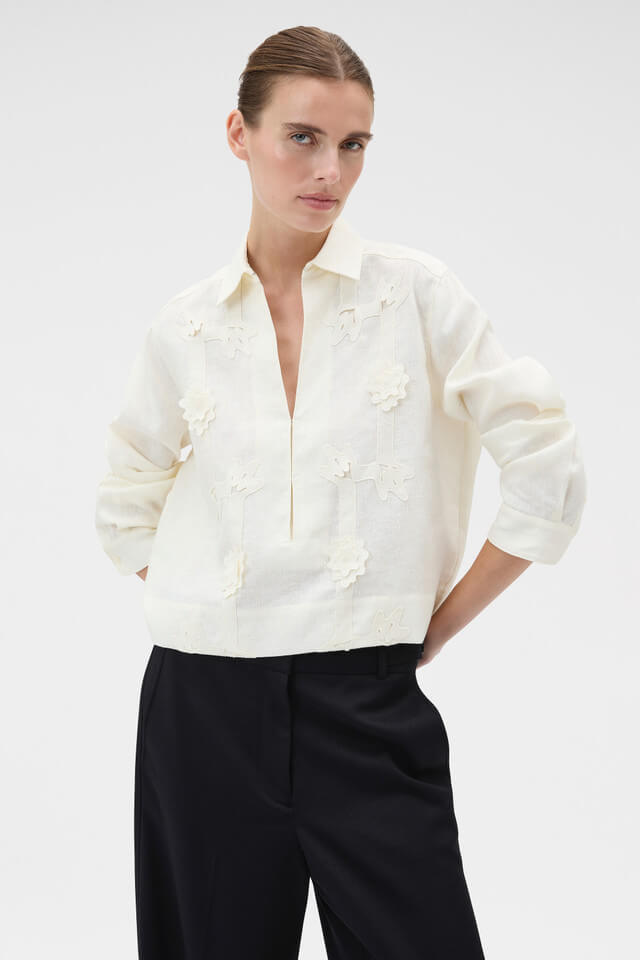 RIBBON TRIM SHIRT