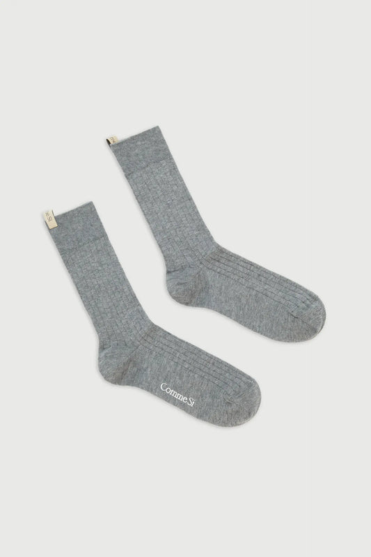 THE YVES SOCK - HEATHER GREY