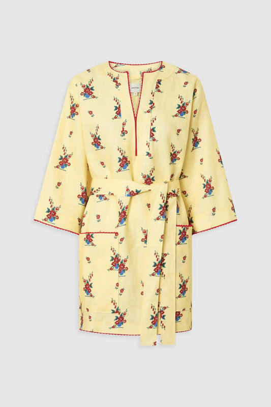WALLPAPER FLORAL PRINT TUNIC DRESS
