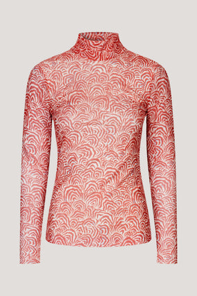 JODI TOP IN RED ZEBRA SHELL
