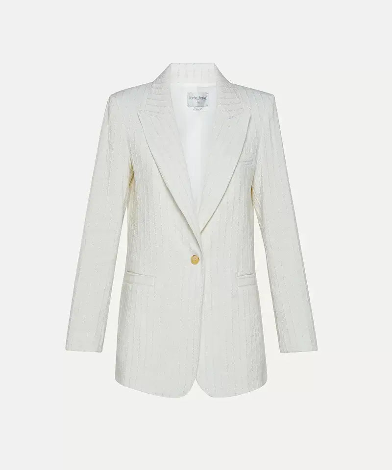 Pinstripe cotton and linen jacket