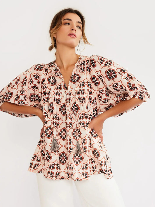 THALIA TOP IN SAYULITA PRINT
